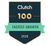 Clutch Top 100 Fastest-Growing Companies 2026 Award Icon - Official Recognition