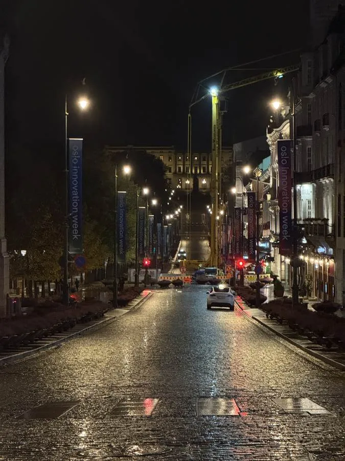 Oslo street at night